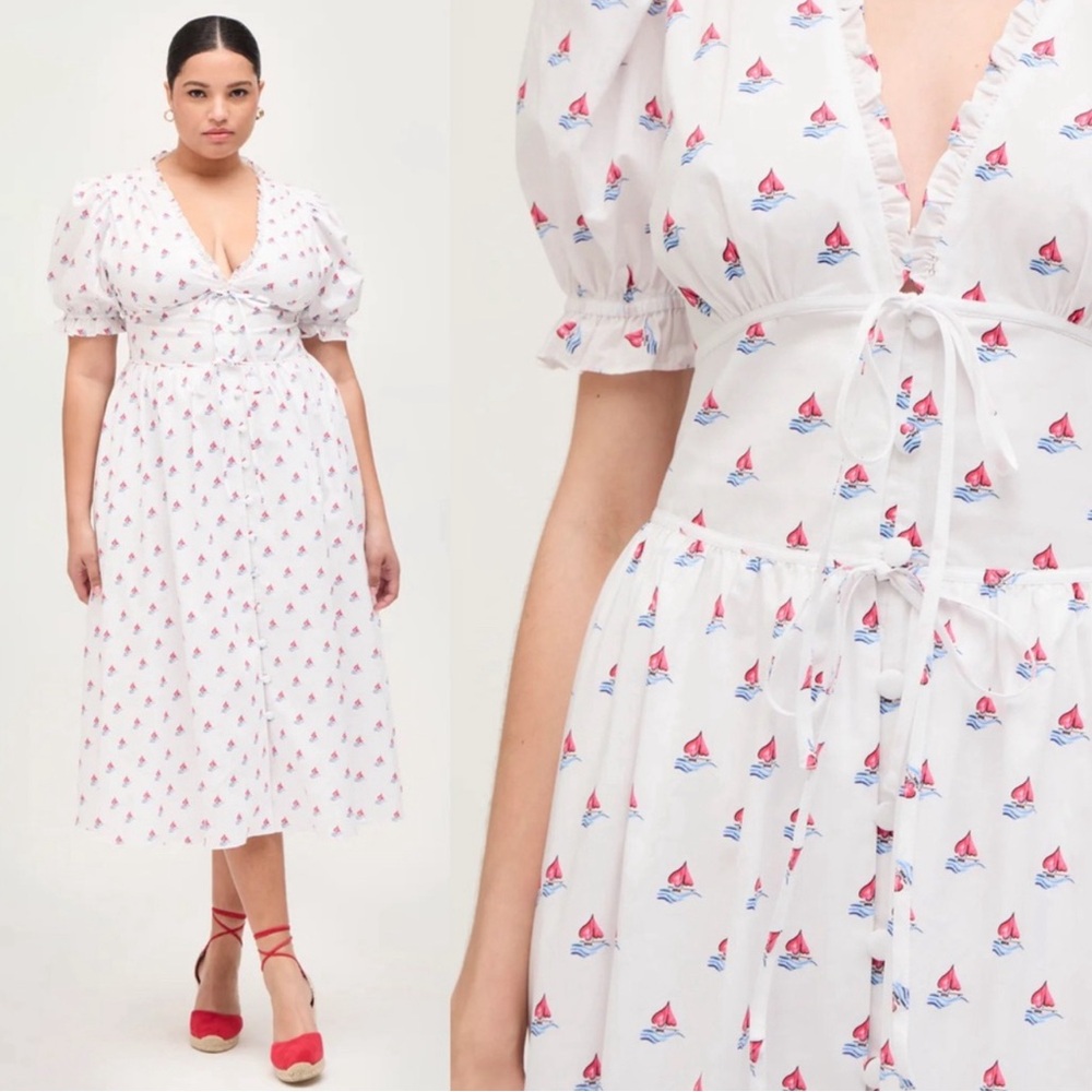 HILL HOUSE: The Sabrina Dress in Love Boats Cotton | US Small